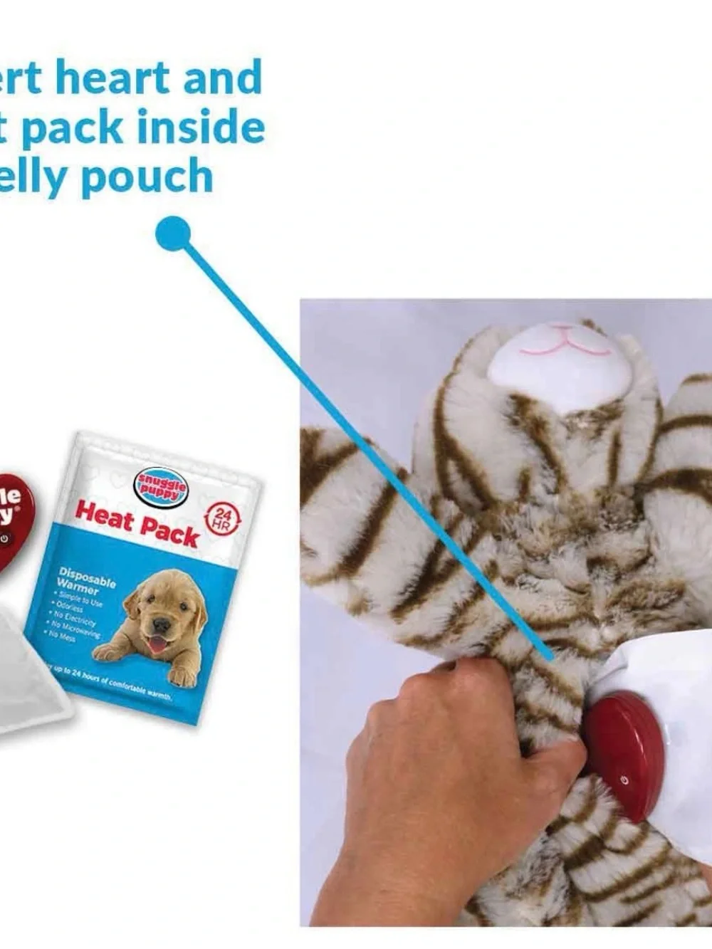 Kitty Calming Plush for Small Pets - Cream Tiger